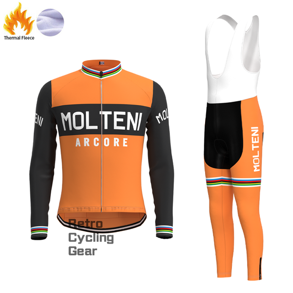 MOLTENI Orange White Fleece Retro Cycling Kits