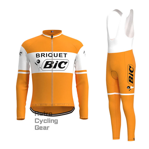 BIC Orange Retro Long Sleeve Cycling Kit