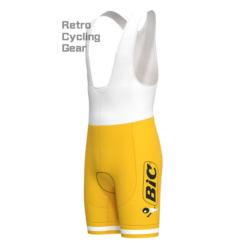 BIC Yellow Retro Short Sleeve Cycling Kit