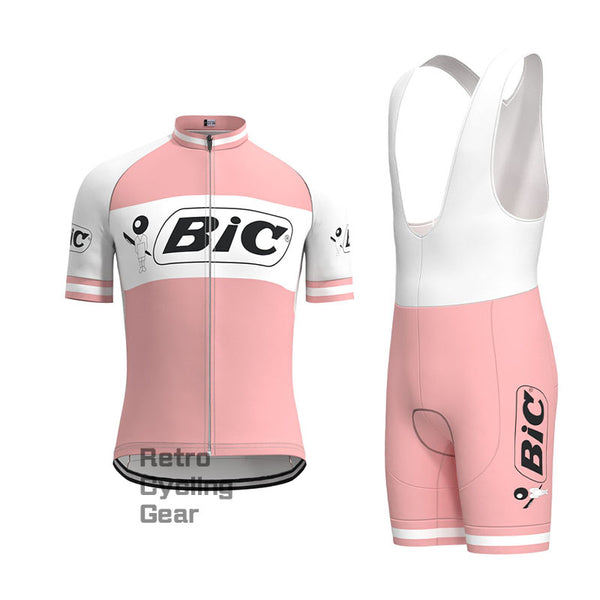 BIC Pink Retro Short Sleeve Cycling Kit