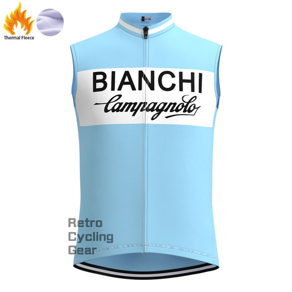 Bianchi Blue Fleece Retro Cycling Vest