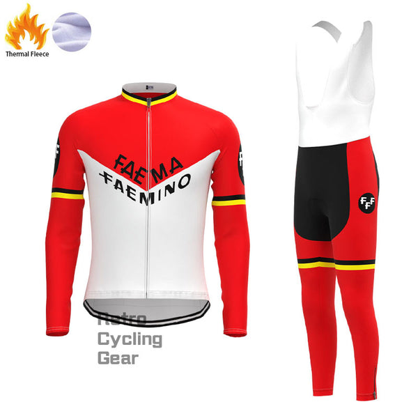 Faema Red-White Fleece Retro Cycling Kits