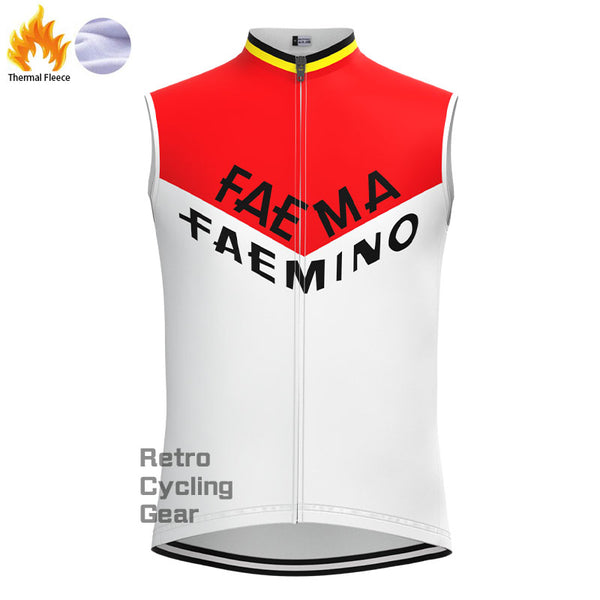 Faema Red-White Fleece Retro Cycling Vest