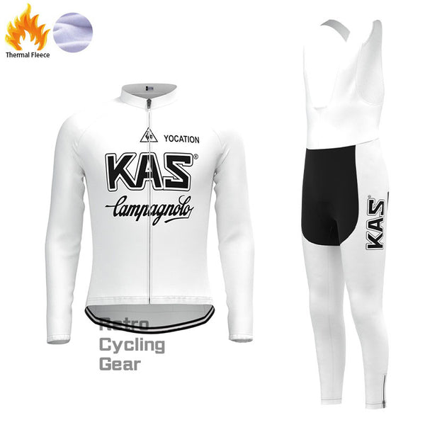 KAS White Fleece Retro Cycling Kits