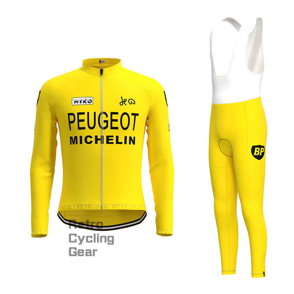 Peugeot Yellow Retro Long Sleeve Cycling Kit