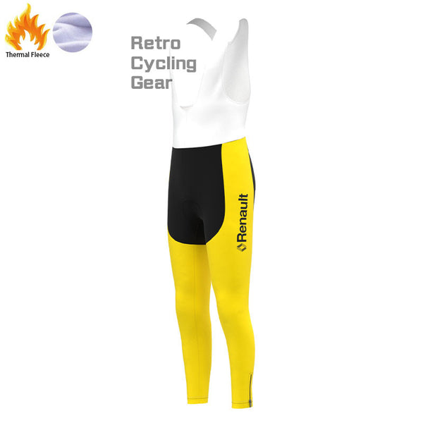 Renault Yellow Fleece Retro Cycling Pants