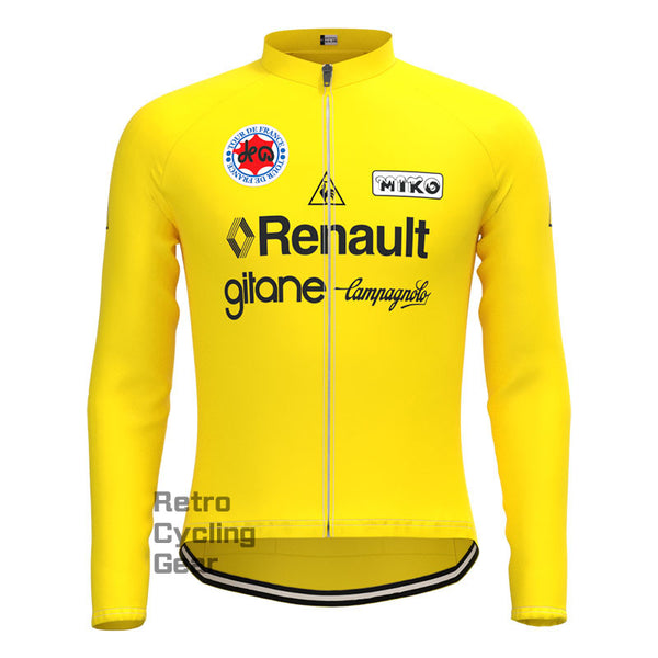 Renault Yellow Retro Long Sleeves Jersey