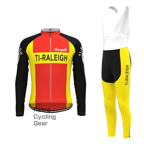 TI-Raleigh Red-Yellow Retro Long Sleeve Cycling Kit