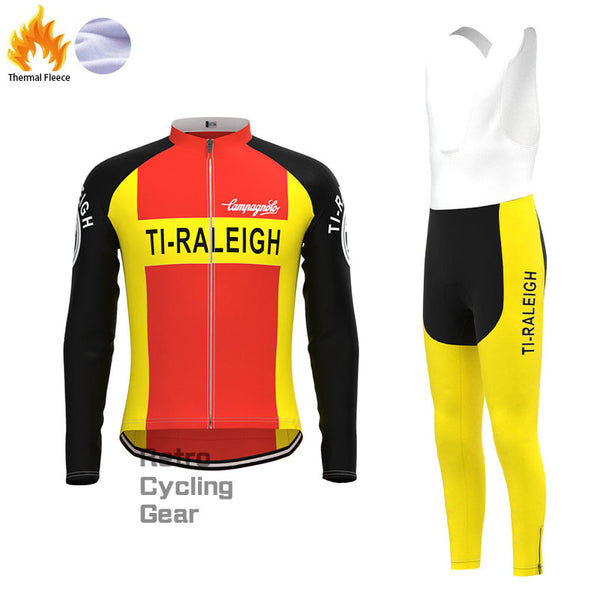 TI-Raleigh Red-Yellow Fleece Retro Cycling Kits